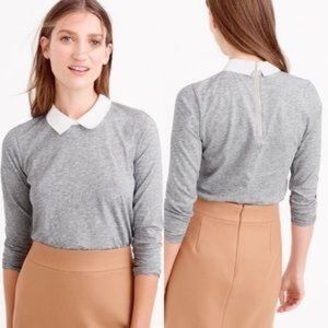 J Crew Short Sleeve White Collar Tee